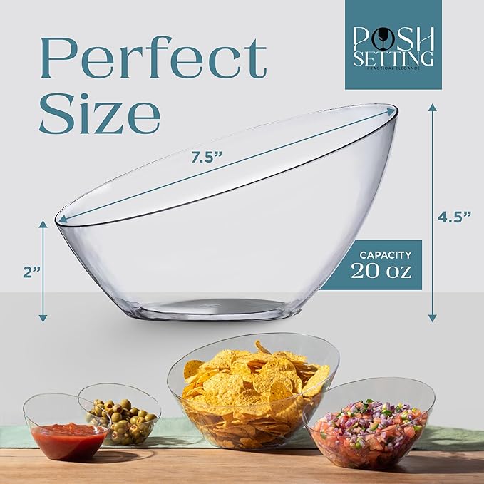 5 Pack Clear Angled Plastic Serving Bowl Disposable - Image 4