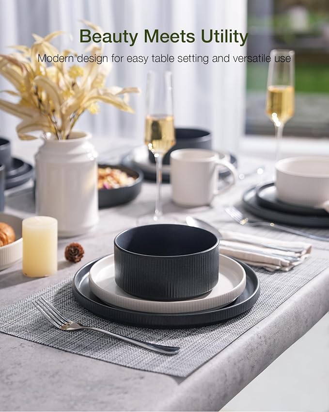 Famiware Star Ceramic Plates and Bowls Sets, Reactive Glaze Dishes - Image 2