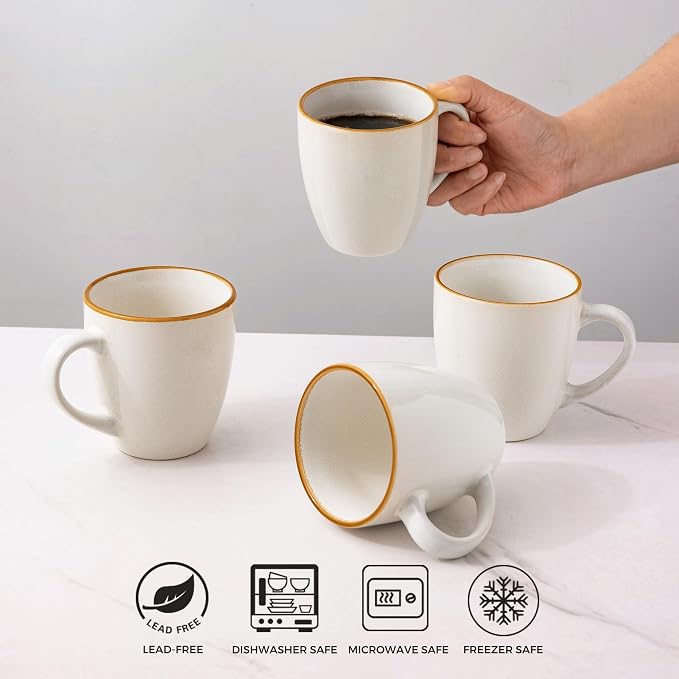 GBhome Ceramic Coffee Mugs Set of 4, 12oz Stoneware Coffee Mugs Set - Image 5