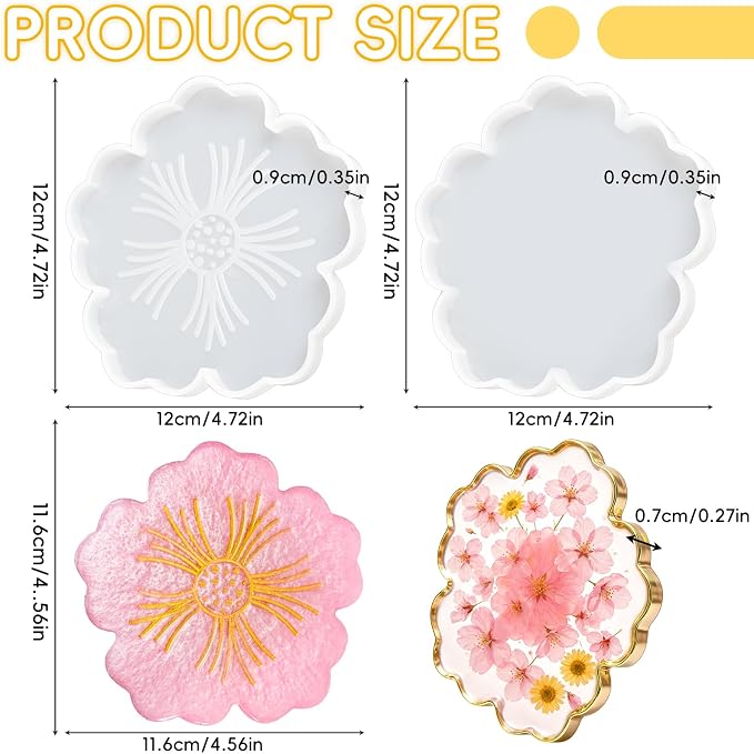 Resin Coaster Molds, Cup Mat, Home Table Decor, Wedding Housewarming Handmade - Image 3