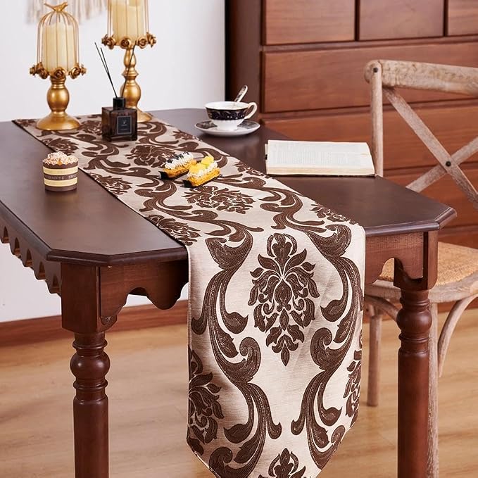 NAPEARL Elegant Luxury Damask Table Runner - Image 9