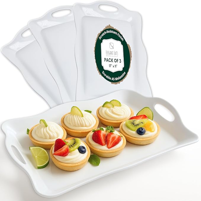Large Melamine Tray, Appetizers, Grill or Party Snacks by ELEGANTEATS