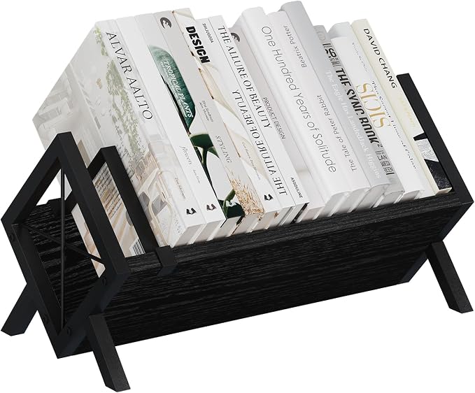 YINMIT Wood Desktop Bookshelf Organizer, Slanted Tabletop Bookshelf | Small by YINMIT