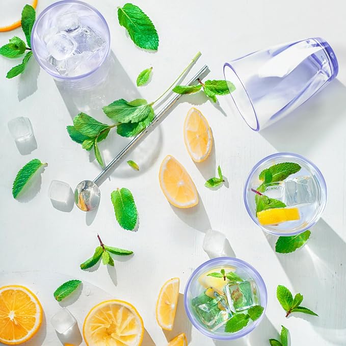 Topsky 12-ounce Plastic Water Tumblers | Set of 4 Transparent Unbreakable - Image 7