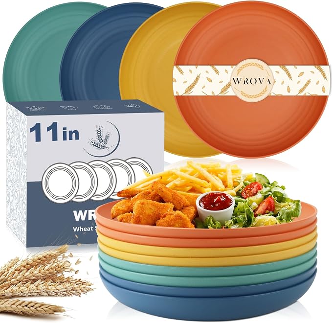 Large Wheat Straw Dinner Plates by WROVA