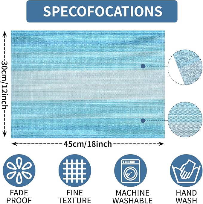 Placemats, Placemats Set of 4 Washable Place Mats, Heat Resistant Table Mats - Image 6