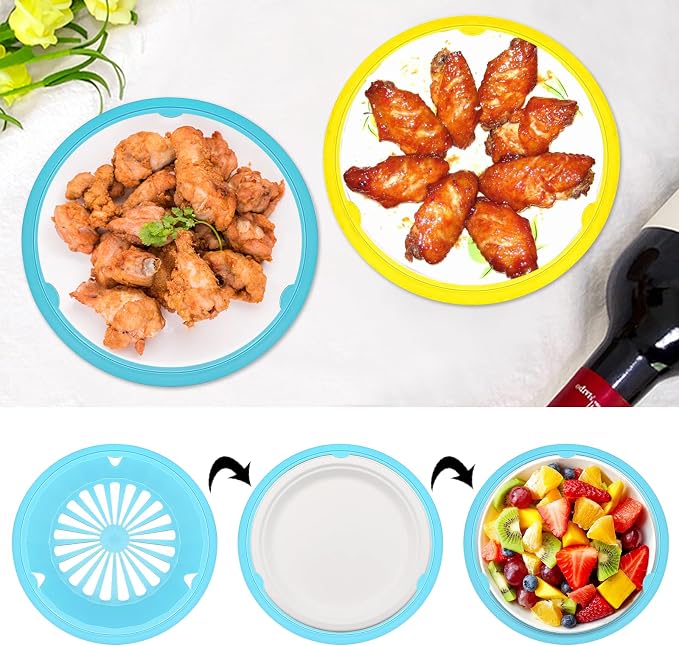 Paper Plate Holders, 10.5 In, 5 Colors, 20 Packs | Plate Holders Reusable Black - Image 5