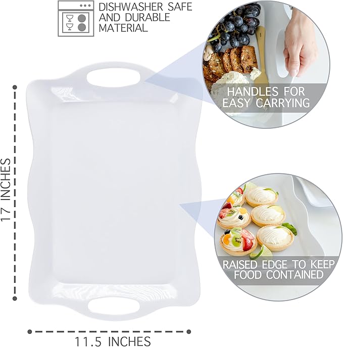 Large Melamine Tray, Appetizers, Grill or Party Snacks - Image 3