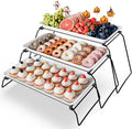 Bumusty Large 3-Tier Melamine Serving Tray Set, 17 x 8.7 in, Birthdays and by BUMUSTY