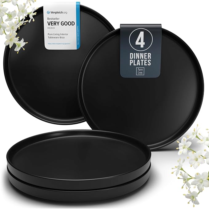 Stoneware Dinner Plates Set by PURELIVING