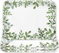 Whaline 3Pcs Greenery Serving Trays Reusable Melamine Platters Green Leaves by Whaline