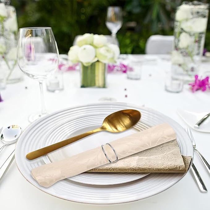 Silver Napkin Rings-12 PCS Metal Spiral Napkin Rings | Napkin Holders Buckles - Image 6
