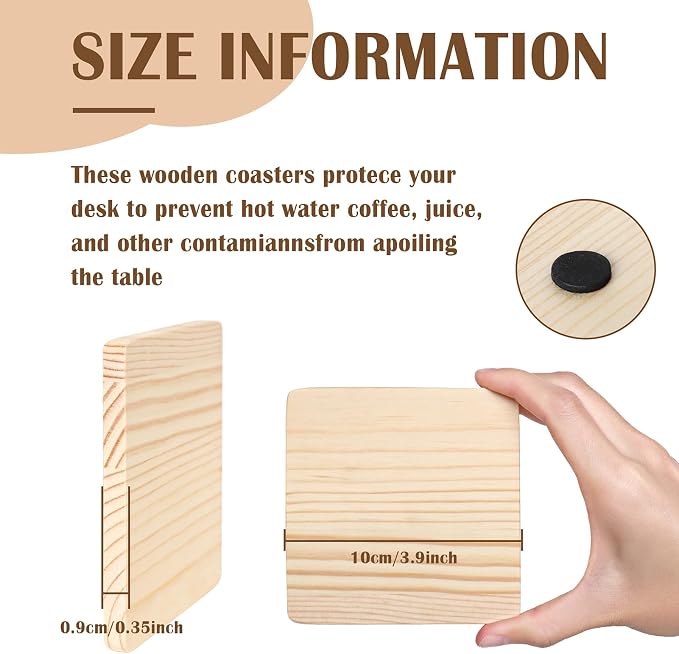 38 Pack Unfinished Wood Coasters - Image 3