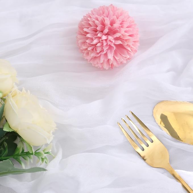6 Pack White Cheesecloth Table Runner 35 x 120 Inch | Boho Gauze Fabric - Image 4