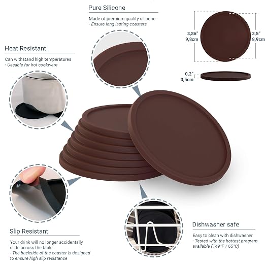 BARVIVO Drink Coasters Set of 8 - Image 6