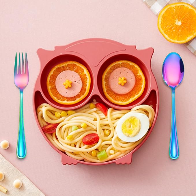 LIANYU 9-Piece Rainbow Kids Silverware Set, Stainless Steel Toddler Utensils - Image 5