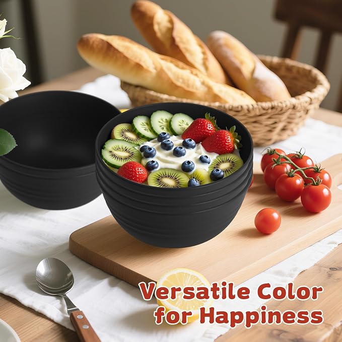 Wheat Straw Camping Bowls Sets of 6, Unbreakable 26oz Lightweight Bowls Sets - Image 3