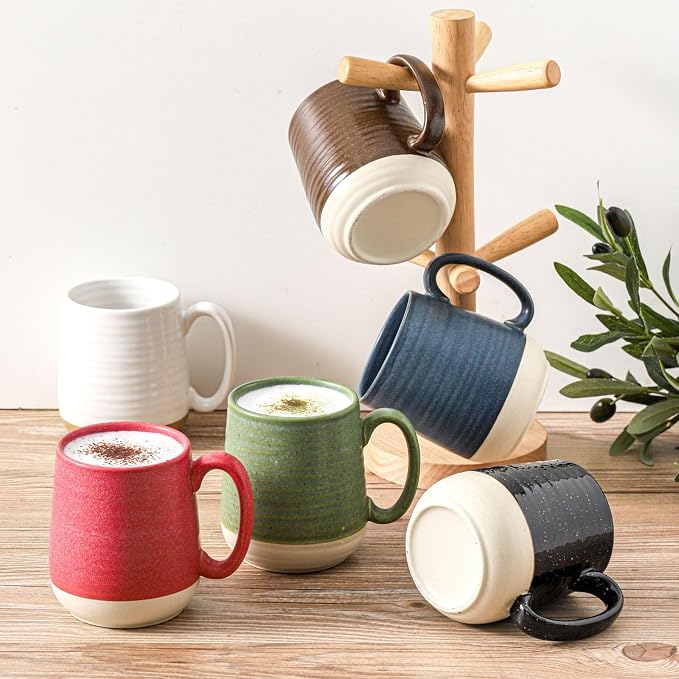 Hasense Coffee Mugs Set of 4, 15 oz Large Porcelain Mugs - Image 7