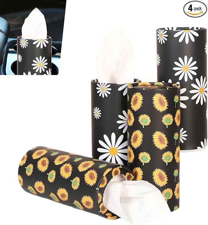 4 PCS Car Tissue Holder, Car Cup Holder Convenient Travel Tissue Tube, by Unknown