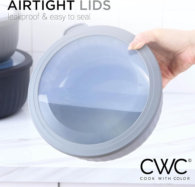 COOK WITH COLOR Prep Bowls with Lids- Wide and Deep Nesting Plastic Small - Image 6