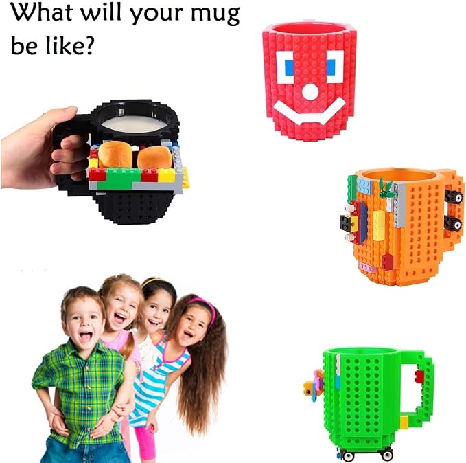 DEEXITO Build on Brick Coffee Mugs, Creative DIY Kids Party Cups - Image 6