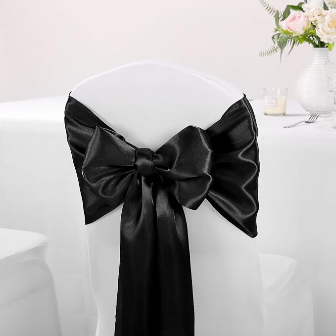 10-Pack Satin Table Runner Black 12 x 108 inches Long, Table Runners - Image 7