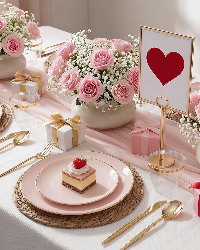 bUCLA 150PCS Pink Plastic Plates - Image 4