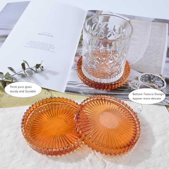 Glass Coaster 6 Pack Round Cup Coasters - Image 3