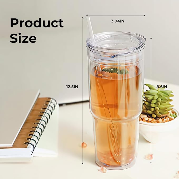 MEWAY 30oz/2 pcs Classic Insulated Tumblers, Double Wall Acrylic Tumbler - Image 4