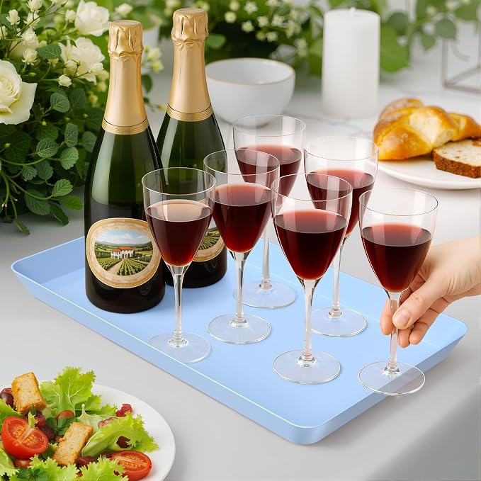 WOWBOX 4 pcs Serving Tray for Entertaining, Serving Platters for Snacks - Image 4