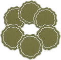 Linen Coasters for Drinks, 4.5 inch, Lime | Absorbent Linen Drink Mats by EmbroideryLinenVN