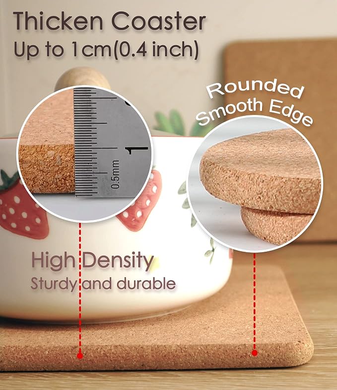 Cork Trivets for Hot Dishes, Hot Pots and Pans, 8 Inch 8 Pcs | High Density - Image 5
