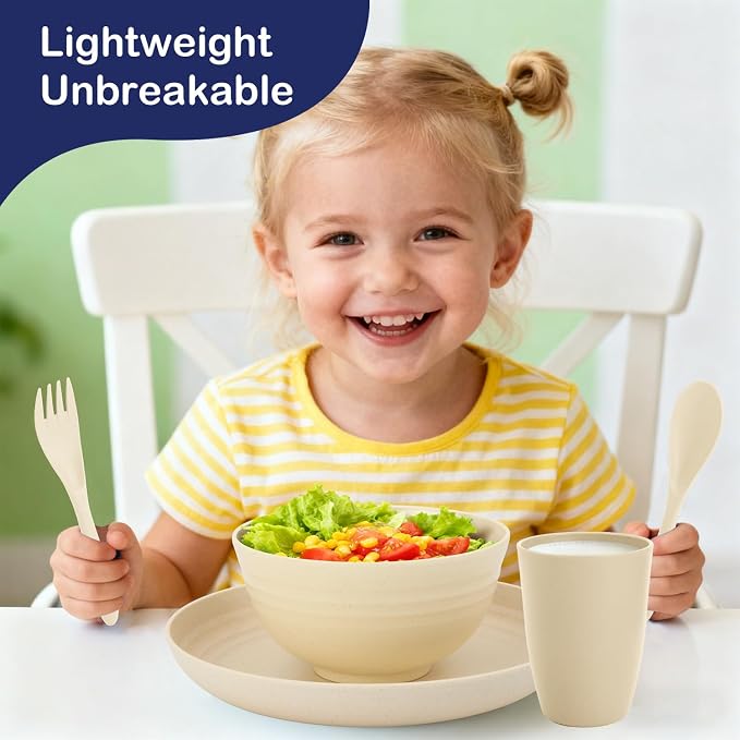 Kitchen Wheat Straw Dinnerware Sets - Image 7