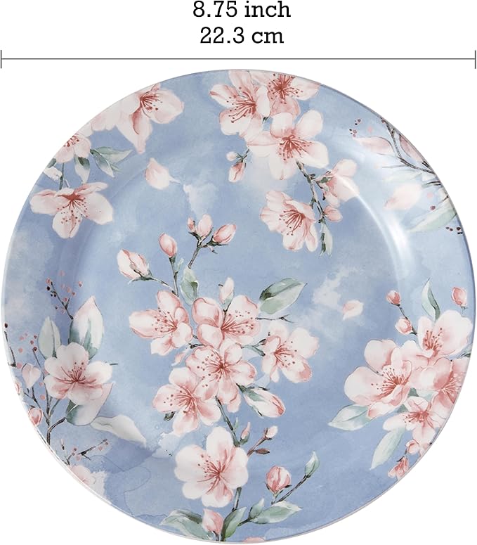 Bico Spring Sakura Salad Plates Set of 4, 8.75 Inch Ceramic Dessert Plates - Image 2