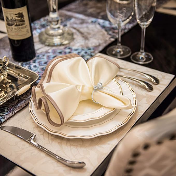 KPOSIYA Pearl Napkin Rings - Image 3