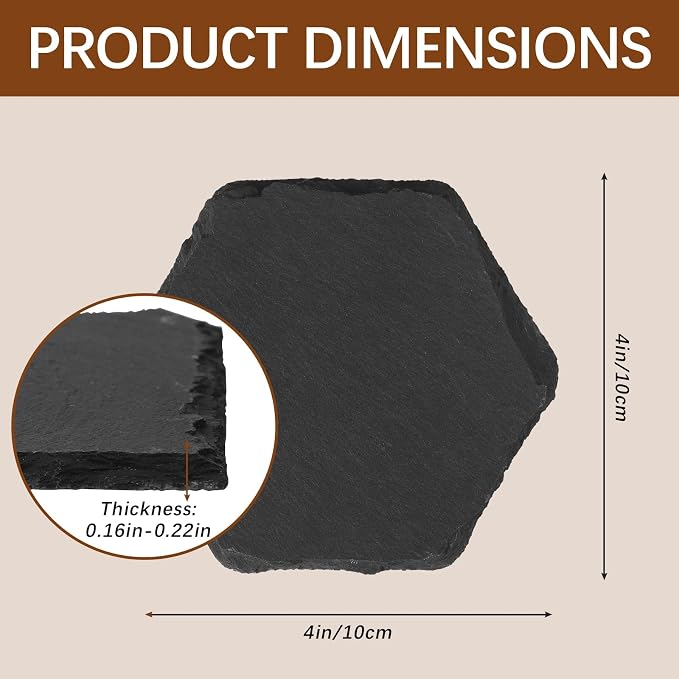 48PCS Slate Coasters for Laser Engraving, 4inch Black Beverage Coasters for - Image 2