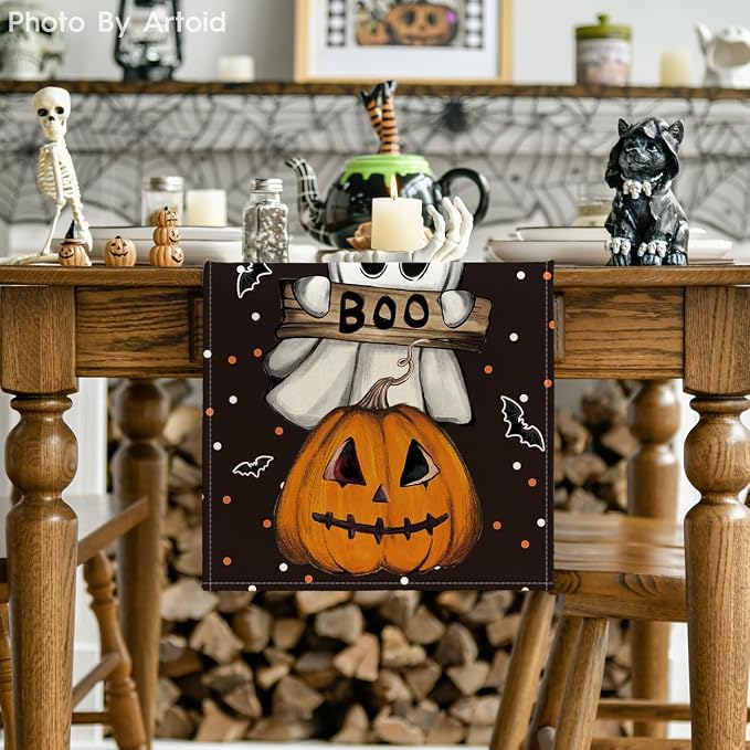 Artoid Mode 210 GSM Halloween Table Runner 13x108 Inch Home Party Decor | Polka - Image 2