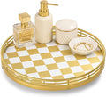 AMH 10-Inch Gold Checkerboard Lazy Susan Vanity Tray by AMH
