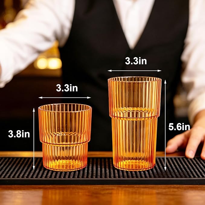 12 Pack Plastic Wine Glasses, 16 Oz Highball Glasses & 12 Oz Cocktail Glasses - Image 7
