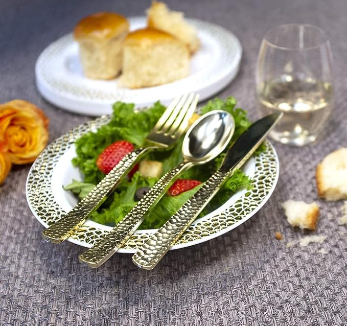 Plastic Cutlery Silverware Extra Heavyweight Disposable Flatware, Full Size - Image 8