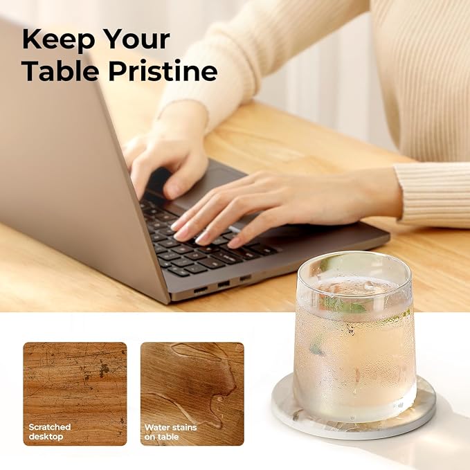 LIFVER Coasters for Coffee Table, Coasters for Drinks Absorbent, Drink Coasters - Image 5