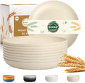 Kitchen Plates Set of 8, Wheat Straw Plate 8 Inch, Unbreakable & Lightweight by BUSOKIP