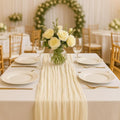 6 Pack Beige 10FT Cheesecloth Table Runner –120 Inch Soft Gauze Boho Table by HQ-SITE