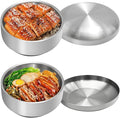 Stainless Steel Rice Bowl with Lid, by Aynaxcol