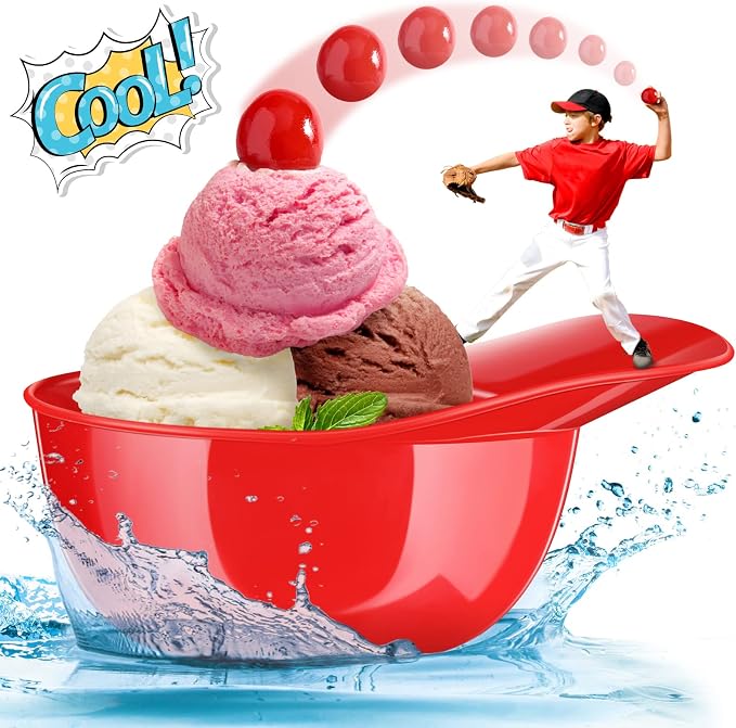 Ice Cream Dessert Baseball Cap Bowls Baseball Helmet Snack Bowl 8 oz Mini Party - Image 6