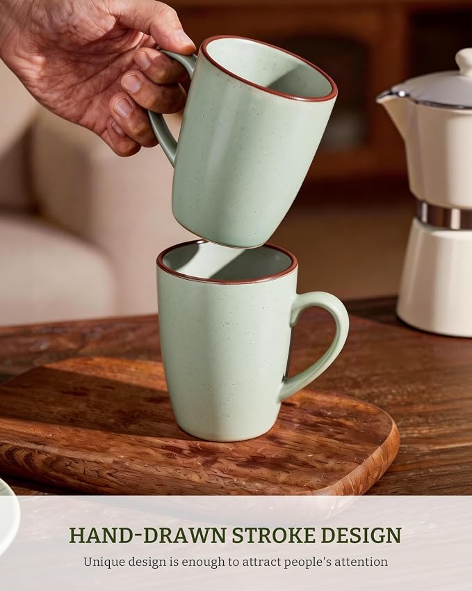 famiware Venus Coffee Mugs Set of 8, 13 oz Ceramic Stoneware Mug Cup Set | - Image 3