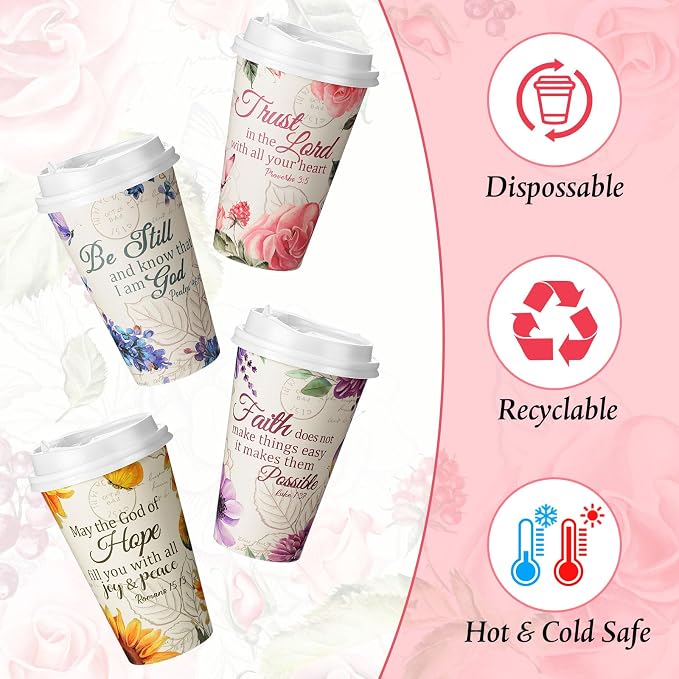 Dandat 50 Pcs Christian Disposable Coffee Cups - Image 3