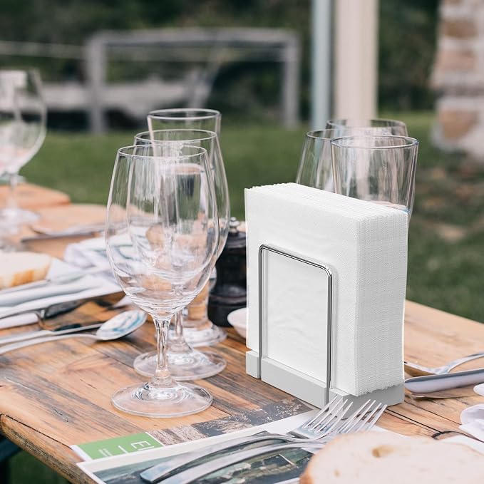 Wican Napkin Holder for Table, Bamboo Iron Standing Napkin Dispenser | Kitchen - Image 4