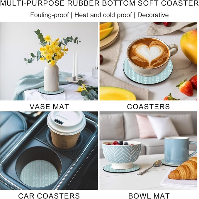 Simple Vertical Stripes Coasters Set of 6, Absorbent Coasters - Image 6
