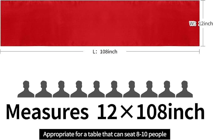 10-Pack Satin Table Runner Red 12 x 108 inches Long, Table Runners - Image 4
